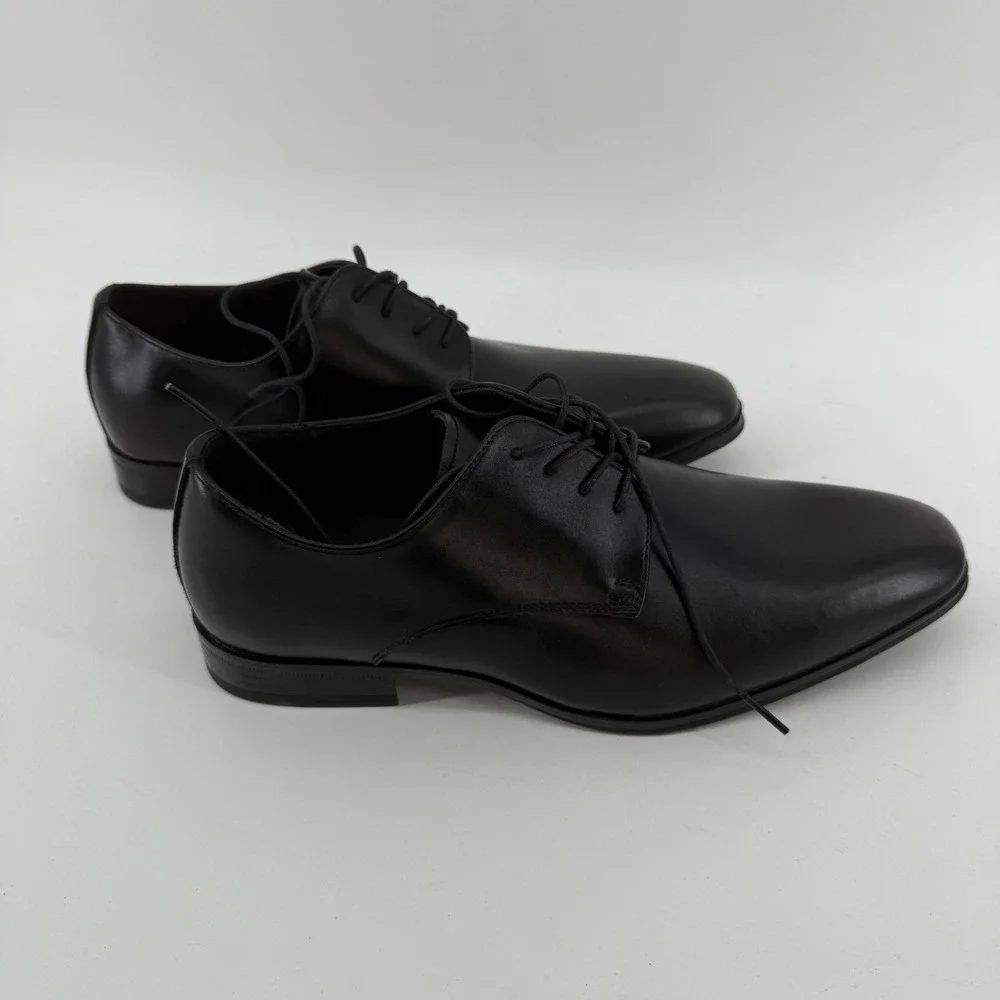 Perry Ellis Portfolio Mens‎ Black Square Toe Derby Dress Shoes Size 8.5 1835570